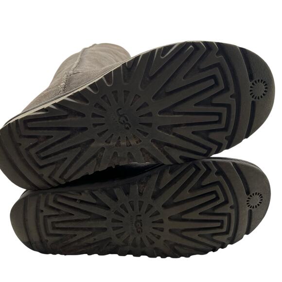 UGG Australia Classic Suede Tall Shearling Fur Boots Gray Pull On Size 7 Cozy - Picture 8 of 16